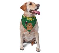 Happy Groundhog Day Dog Bandanas Triangle Bibs Pet Scarf For Small Medium Large Dogs And Cat