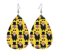 Happy Groundhog Day Leather Earrings For Women Water Drop Earrings Lightweight Dangle Earrings Jewelry