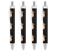 Happy Groundhog Day Retractable Ballpoint Pen Black Ink Ball Point Pen Work Pens 4 PCS