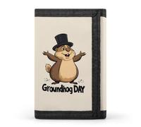 Happy Groundhog Day Trifold Wallet Portable Zip Slim Purse