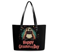 Happy Groundhog Day Women's Tote Handbags Shoulder Bag