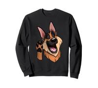 Happy GSD German Shepherd Cartoon Waving Dog Sweatshirt