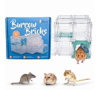 Happy Habitats Burrow Bricks Hamster Maze Kit - 52 Piece Pet Hamster Cage