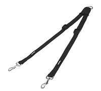 HAPPY HACHI Adjustable Double Dog Lead Coupler No Tangle Nylon Twin 2 Pet Trainer Leash Splitter (L 18-26.7in, Black)