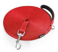 HAPPY HACHI Dog Training Lead (33 m Red) Long Nylon Handsfree Strap for Dogs, Cats, Pet, Walking, Tie Down, Jogging