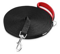 HAPPY HACHI Dog Training Lead, Long Line Nylon Leash for Small Medium Large Dogs Puppy Pets Recall Training, Obedience Tracking, Backyard (Black, 20m/65ft)