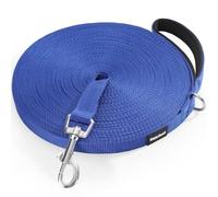 HAPPY HACHI Dog Training Lead, Long Line Nylon Leash for Small Medium Large Dogs Puppy Pets Recall Training, Obedience Tracking, Backyard (Blue, 20m/65ft)