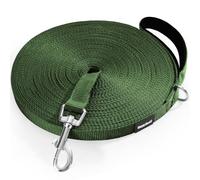 HAPPY HACHI Dog Training Lead, Long Line Nylon Leash for Small Medium Large Dogs Puppy Pets Recall Training, Obedience Tracking, Backyard (Green, 15m/50ft)