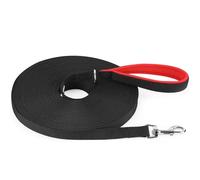 HAPPY HACHI Dog Training Lead, Long Line Nylon Leash for Small Medium Large Dogs Puppy Pets Recall Training, Obedience Tracking, Backyard (Black, 30m/98ft)