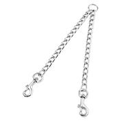 HAPPY HACHI Double Dogs Lead 2 Way Iron Chain Leash Coupler Twin Pet Trainer Safety Rope Splitter for Walking Training (M-3.5mm*60cm)