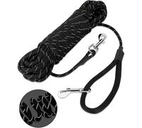 HAPPY HACHI Training Leads for Dogs, 20m/66ft Strong Rope Long line Dog Lead Leash with Soft Padded Handle, with 2 Swivel Clips Reflective Recall Training Leads