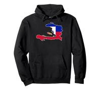 Happy Haitian Flag Day May 18th Port-Au-Prince Haiti Map Pullover Hoodie