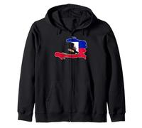 Happy Haitian Flag Day May 18th Port-Au-Prince Haiti Map Zip Hoodie