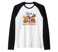 Happy HalloThankMas Witch Cornucopia Gifts Raglan Baseball Tee