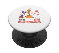 Happy Hallothanksmas Cute Goose Duck Animal Holiday Design PopSockets Adhesive PopGrip