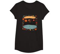 Happy Hallothanksmas Fall Winter Spring Holiday Fusion T-Shirt, Girls, Black, Medium