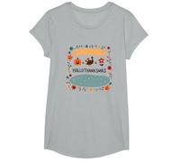 Happy Hallothanksmas Fall Winter Spring Holiday Fusion T-Shirt, Girls, Heather Grey, Large