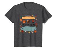 Happy Hallothanksmas Fall Winter Spring Holiday Fusion T-Shirt, Kids, Dark Heather Grey, 3 Years