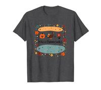 Happy Hallothanksmas Fall Winter Spring Holiday Fusion T-Shirt, Men, Dark Heather Grey, 4XL