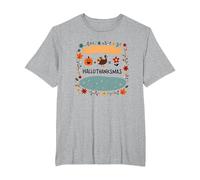 Happy Hallothanksmas Fall Winter Spring Holiday Fusion T-Shirt, Men's Big and Tall, Heather Grey, 4X Tall