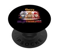 Happy HalloThanksMas Gnome Spooky Thankful Merry X-mas PopSockets Adhesive PopGrip