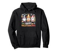 Happy Hallothanksmas Gnomes Halloween Christmas Pullover Hoodie