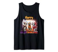 Happy HalloThanksMas Great Dane Spooky Thankful Merry X-mas Tank Top