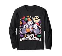 Happy Hallothanksmas Opossum Pumpkin Fun Long Sleeve T-Shirt