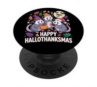 Happy Hallothanksmas Opossum Pumpkin Fun PopSockets Adhesive PopGrip
