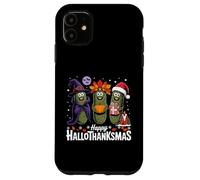 Happy Hallothanksmas Pickle Halloween Thanksgiving Xmas Fun Case for iPhone 11