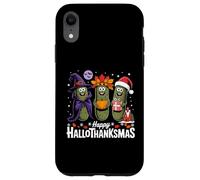 Happy Hallothanksmas Pickle Halloween Thanksgiving Xmas Fun Case for iPhone XR