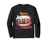 Happy HalloThanksMas Sloth Spooky Thankful Merry X-mas Long Sleeve T-Shirt