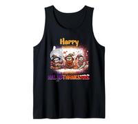 Happy HalloThanksMas Sloth Spooky Thankful Merry X-mas Tank Top