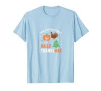 Happy Hallothanksmas Triple Holiday Threat Celebration T-Shirt, Men, Baby Blue, XL