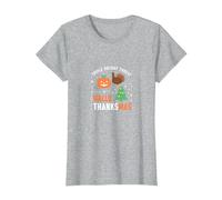 Happy Hallothanksmas Triple Holiday Threat Celebration T-Shirt, Women, Heather Grey, S