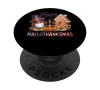 Happy Hallothanksmas Witch Gingerbread Mashup PopSockets Adhesive PopGrip