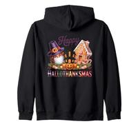 Happy Hallothanksmas Witch Gingerbread Mashup Zip Hoodie
