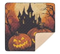 Happy Halloween and Trick Or Treat Large Sturdy Baby Play Mat for Indoor Outdoor 1-Piecing Infant Play Activity Mat for Babies Infants Toddlers, 50'' x 50''