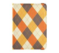 Happy Halloween Argyle Plaid Leather Passport and Vaccine Card Holder Combo Travel Documents Organizer Protector Passport Holder for Travel Essential Waterproof, Multicolor, One Size, Casual