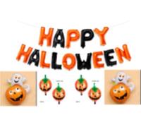 Happy Halloween Balloon Banner with Ghost Pumpkins, Pack of 7 - US