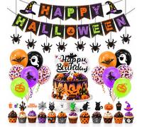 Happy Halloween Banner Decor, Halloween Outdoor Indoor Party Decoration | Halloween Party Decorations Indoor, Halloween Banner Decor, Party Decor Kit for Home Office Halloween Themed Celebration