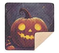Happy Halloween Banner Soft Padded Baby Activity Play Mat for Indoor Outdoor Comfortable Tummy Time & Crawling Mat for Baby Toddler Infant, 50'' x 50''