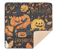 Happy Halloween Bat Candy Corn Tree Crows Large Stylish Baby Playmat for Indoor Outdoor Cozy Breathable Kicking Mat for Baby Toddler Infant, 50'' x 50''