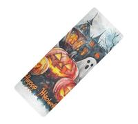 Happy Halloween Bat Pumpkin printed mens yoga mat Thick 1 mm For hot yoga non slip, with yoga mat storage tapete para ejercicio 71x26 inches