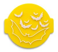 Happy Halloween Bats Embosser Stamp for Icing, Fondant, Cupcake, Cake, Cookie, Baking, Decoration, Made in UK by 1066 Factory