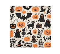 happy halloween black cat Magic Sticker Makeup Travel Case Cloth Travel Bag Organizer Wrap Camera Lens Cloth Wrapper For Toiletries Size 21.7x21.7in