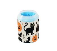Happy Halloween Black Cat Reusable Dog Foot Cleaner Cup Soft Silicone Bristles Feet Cleaning Kit for Small Medium Large Breed Dogs/Cats accessories para perros