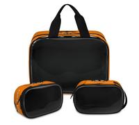 Happy Halloween Black Cat Spider Makeup Bag for Women Men, Translucent Cosmetic Bag Wash Pouch Shower Bag 3 Pcs Travel Toiletry Toiletries Cosmetic Organizer