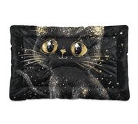 Happy Halloween Black Cat Washable Dog Beds Crate Pad Non-Slip Soft Comfortable Cat Kennel Crate Pad for Large Jumbo Medium Small Dogs 36" x 24"