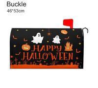 Happy Halloween Black Mailbox Covers Buckle Standard Size 25.5" X 21", Cute Wraps Pos Halloween Pumpkin Ghost Mailbox Castle